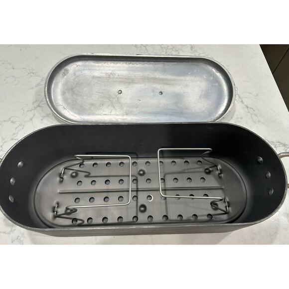 Magnalite GHC Professional 19" Fish Poacher Trivet & Lid Anodized Aluminum USA - Picture 2 of 10